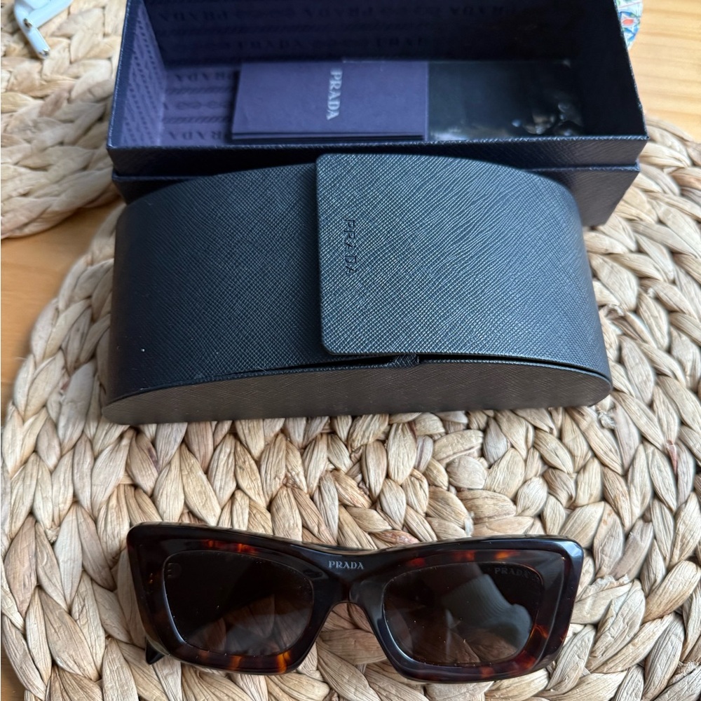 Prada Brown Rectangular Sunglasses - image 2
